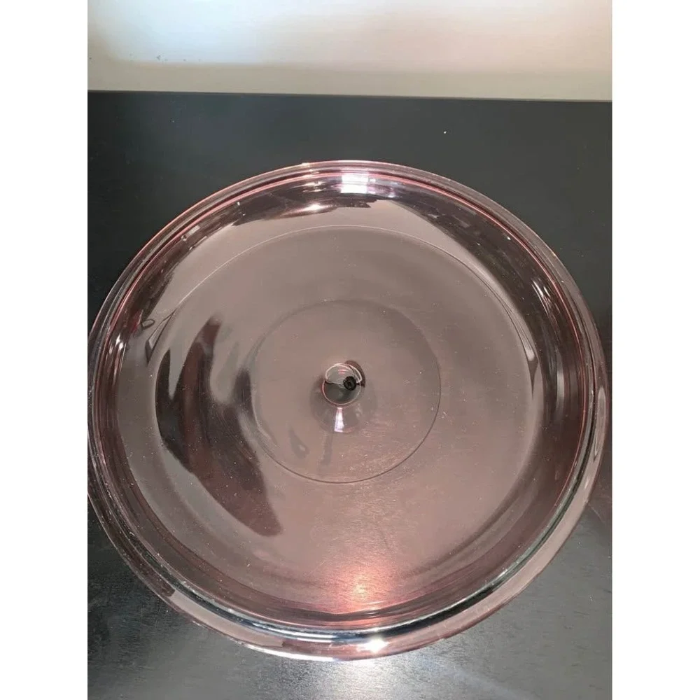 Vintage‎ Pyrex Originals Cranberry round covered casserole dish